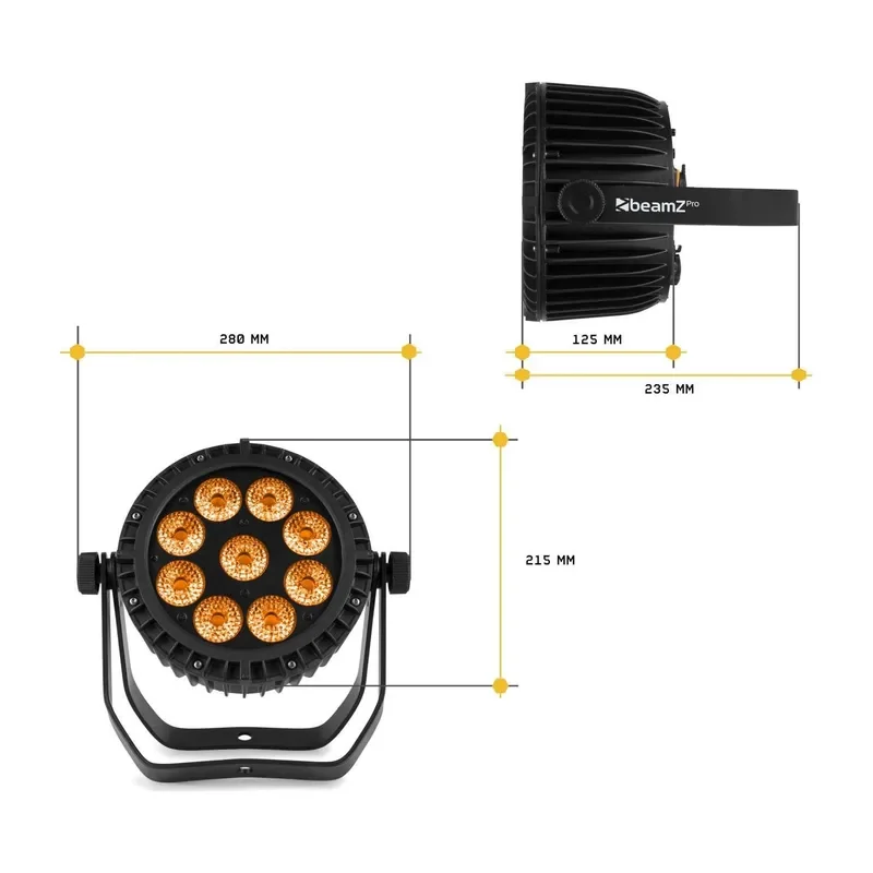 Akku-LED-Strahler Beamz WPB912 RGBWA-UV Ansicht 3