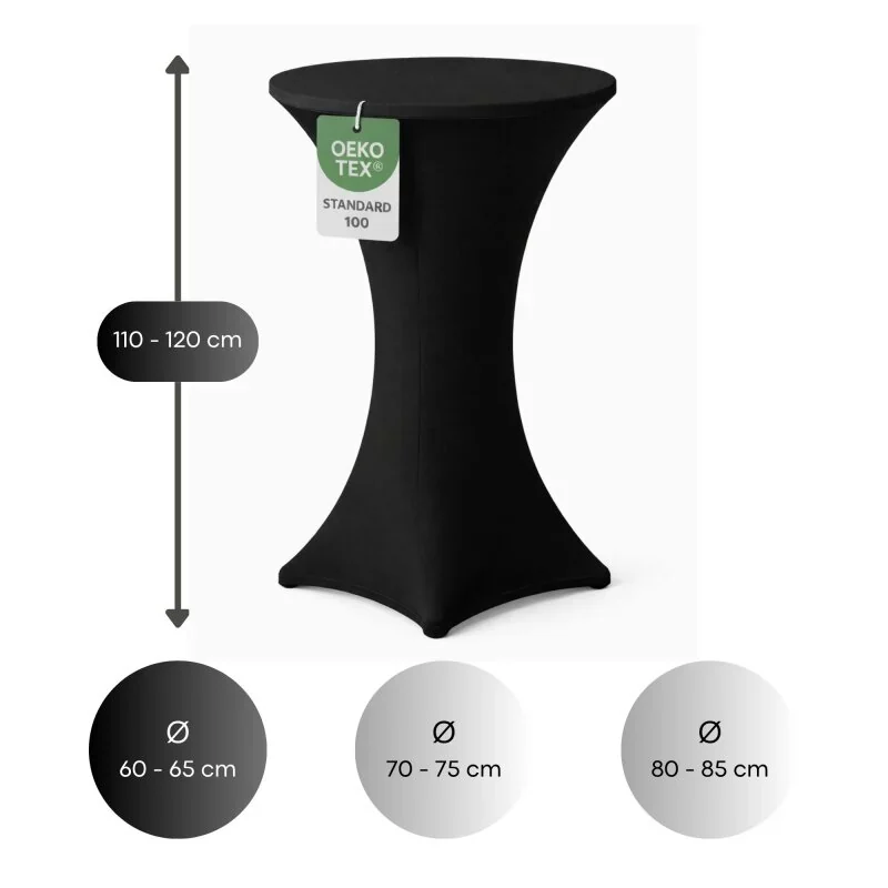 Stehtischhusse Stretch schwarz Ansicht 4