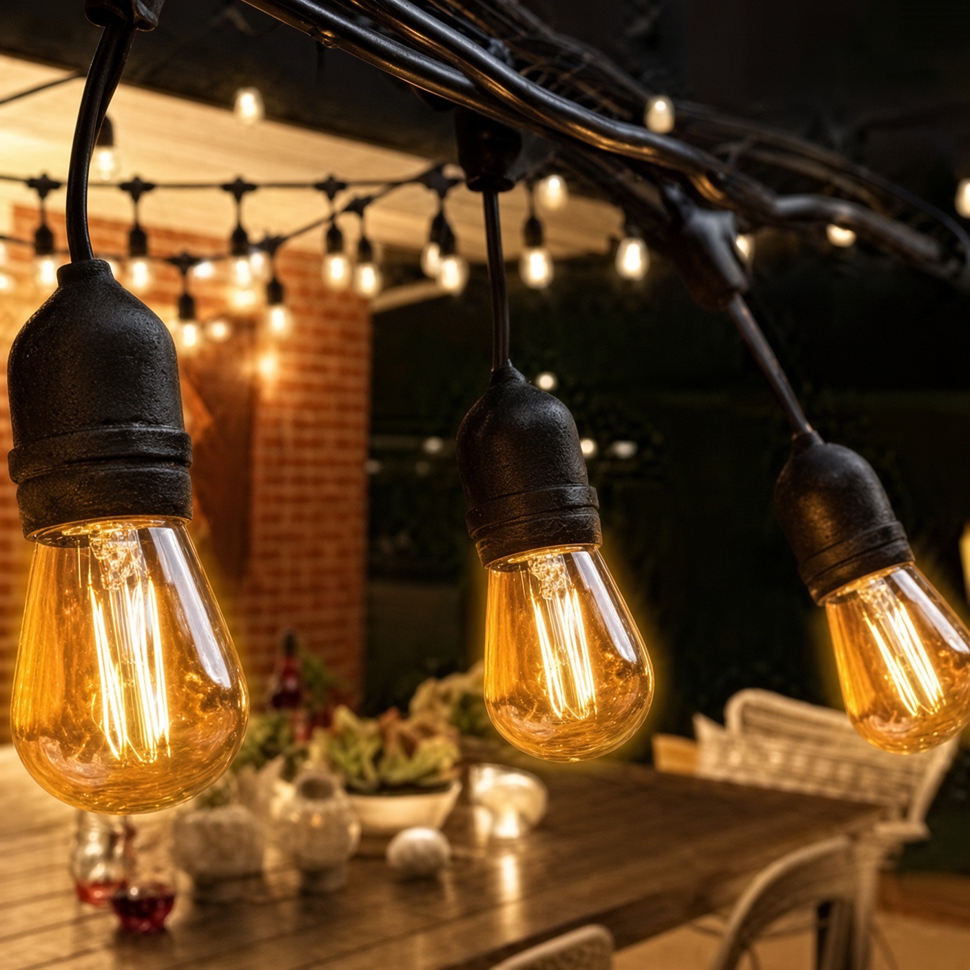 Lichterkette 15 m warmweiß Outdoor